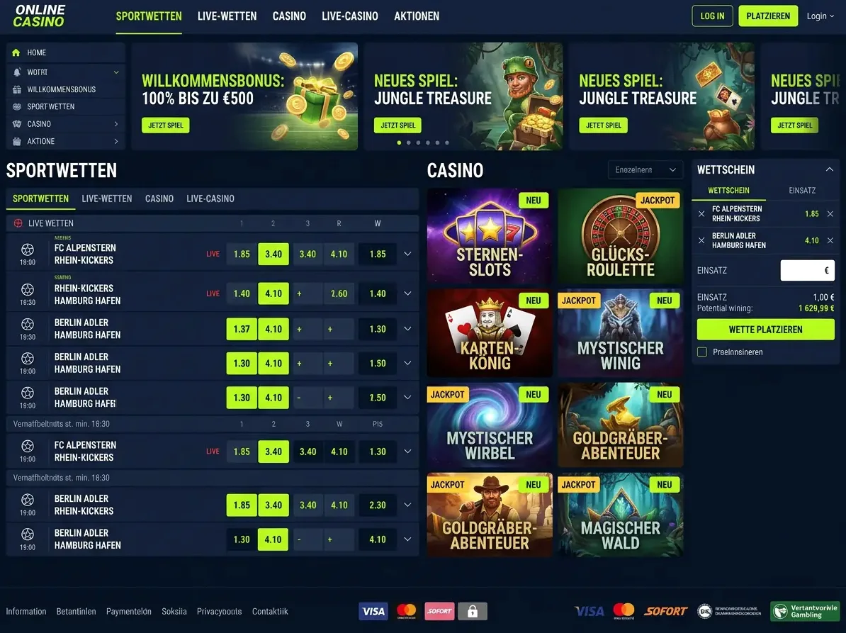 Evospin — Spiele und Quoten