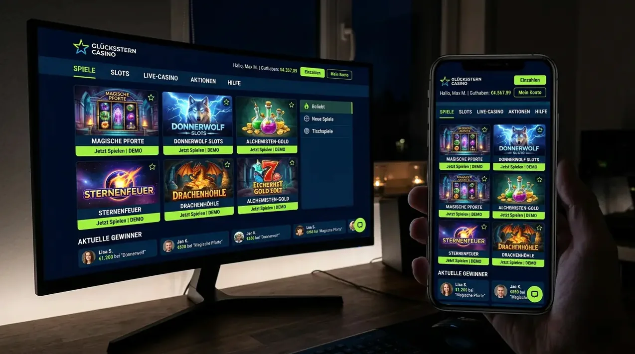 Mobiles Casino – Web-App für Smartphone und Tablet · Evospin